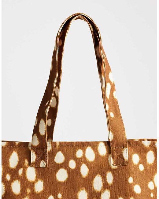 TOPSHOP Metallic Large Canvas Tote