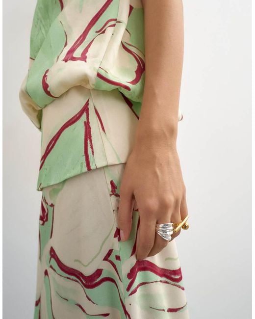 TOPSHOP White Satin Dropped Waist Blouson Bandeau