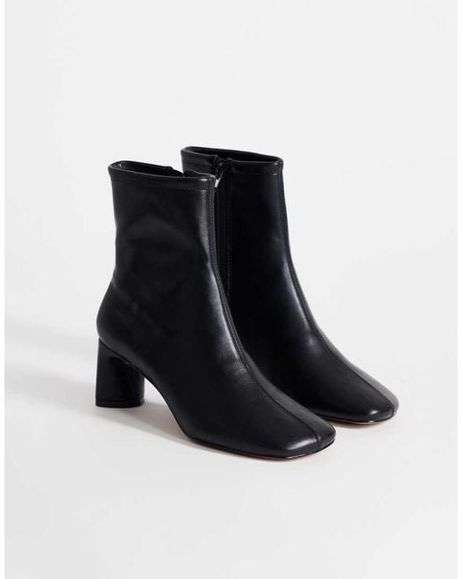 TOPSHOP Black Kenna Block Heel Ankle Boot