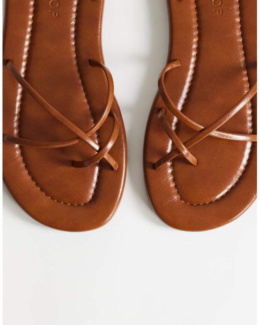 TOPSHOP Natural Emma Strappy Flat Sandal