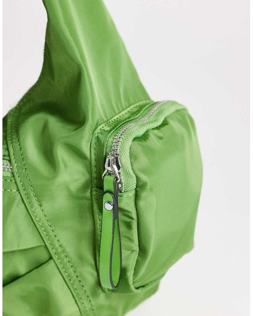 TOPSHOP Green Cheryl Medium Nylon Crossbody Bag
