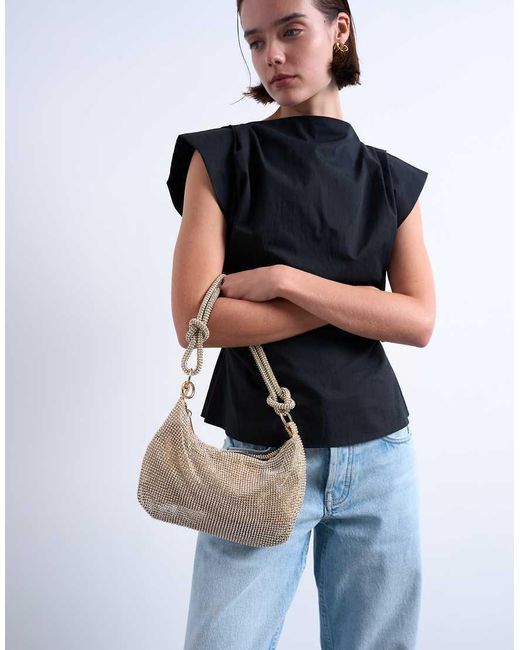 TOPSHOP Blue Sparkles Diamante Shoulder Bag