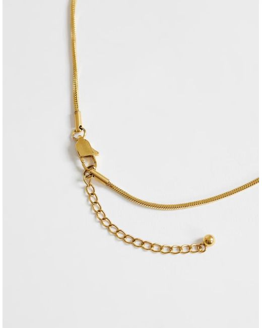 TOPSHOP Metallic Leah Lariat Necklace With Bead