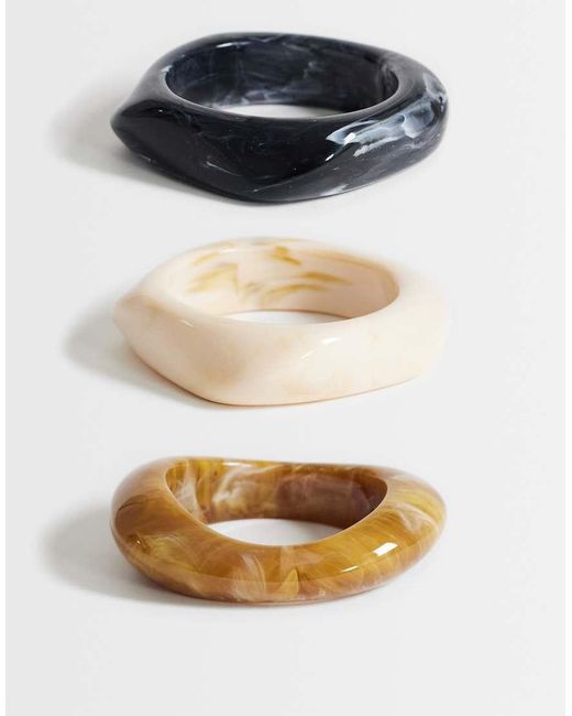 TOPSHOP Blue Ferdy 3 Pack Resin Bangles
