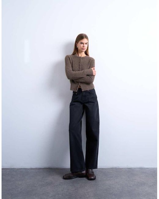 TOPSHOP Blue Cinch Low Rise Relaxed Jean