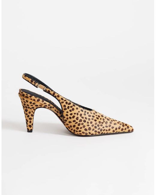 TOPSHOP Metallic Arabella Cone Heel Sling Back Court Shoe
