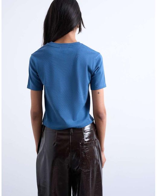 TOPSHOP Blue Shrunken Everyday Tee