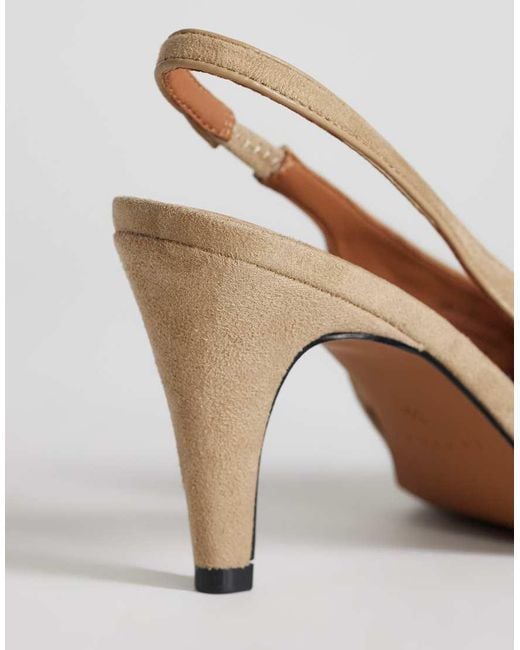 TOPSHOP Natural Arabella Cone Heel Slingback High Court Shoes
