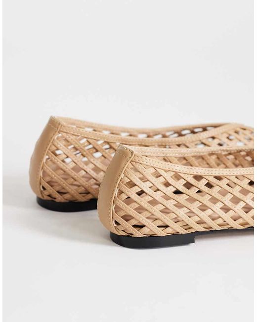 TOPSHOP Natural Luna Woven Ballet Flats