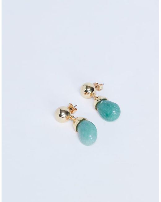 TOPSHOP Blue Blaze Stud Earrings With Drop Design