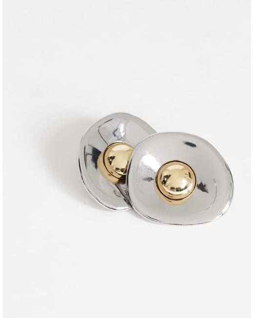 TOPSHOP Metallic Cece Statement Round Stud Earrings