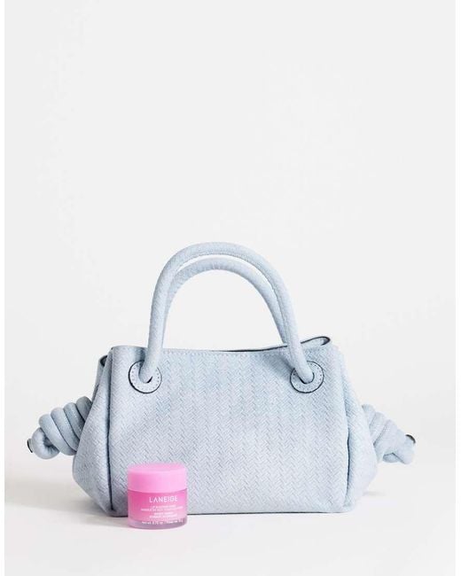 TOPSHOP Blue Jenny Grab Weave Bag