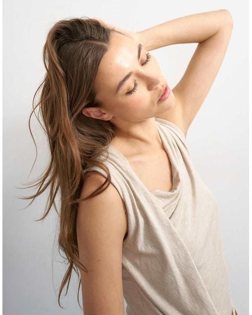 TOPSHOP Blue Wrap Front Drape Detail Tank