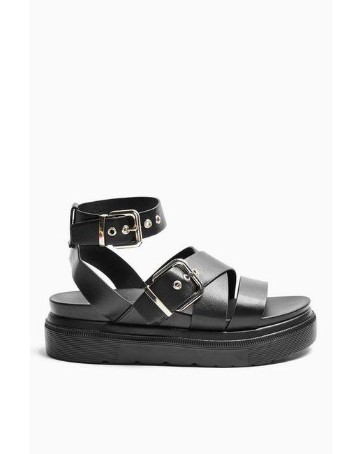 black chunky sandals