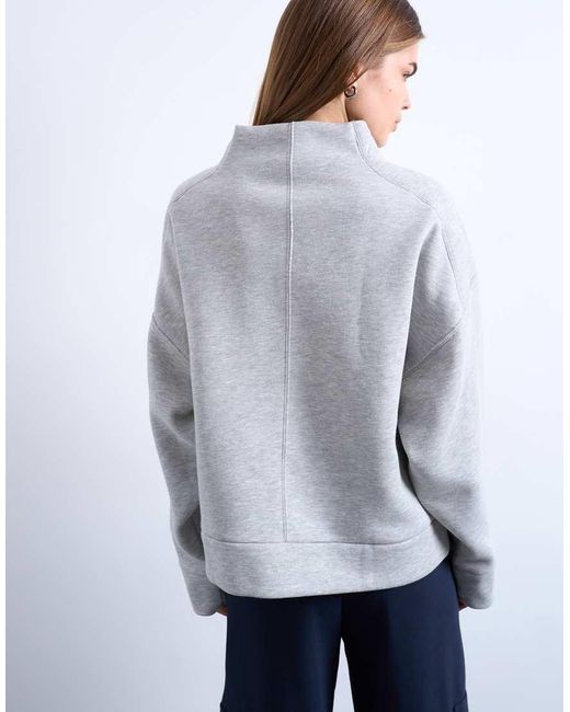 TOPSHOP Gray Funnel Neck Oversized Sweat