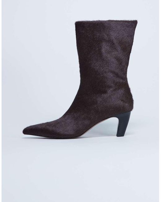TOPSHOP Black Poppy Point Toe Ankle Boot