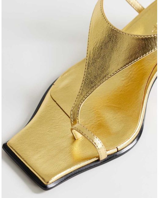 TOPSHOP White Selina Tie Up Heeled Sandals With Toe Loop