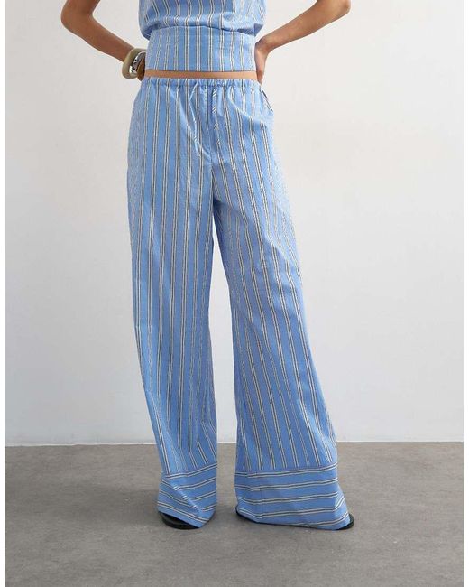 TOPSHOP Blue Co Ord Straight Leg Trouser