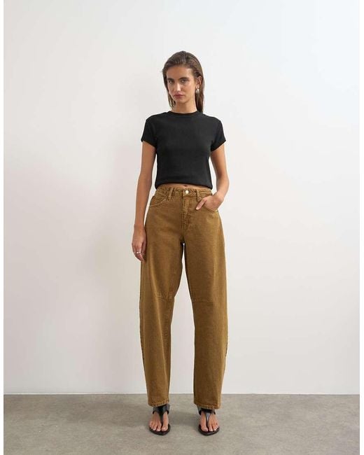 TOPSHOP Natural Barrel Mid Rise Jean for men