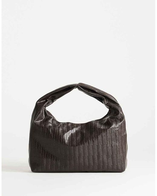 TOPSHOP Black Savan Woven Small Shoulder Bag