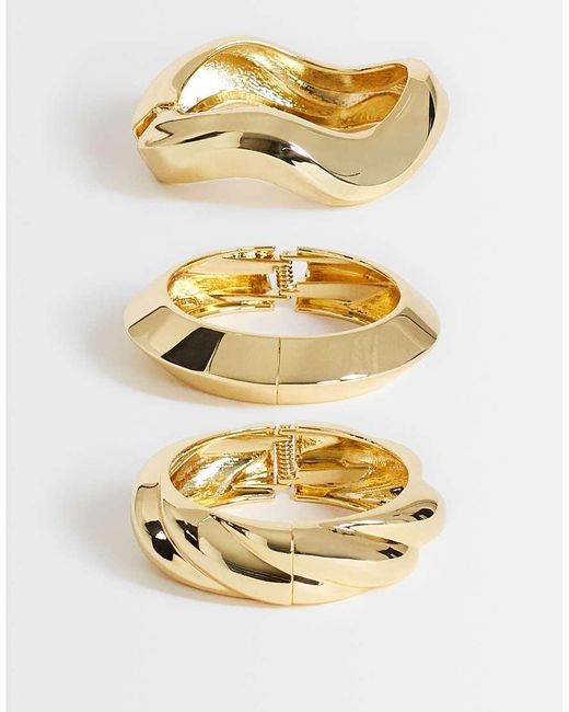 TOPSHOP Metallic Fabio 3 Pack Bangles