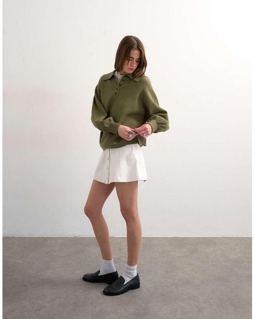 TOPSHOP Multicolor Denim Button Through Mini Skirt