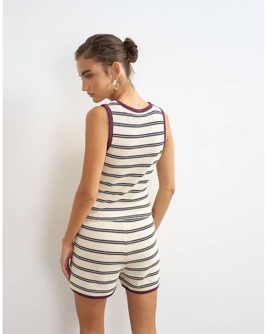 TOPSHOP Brown Striped Sleeveless Co-ord Tank Top