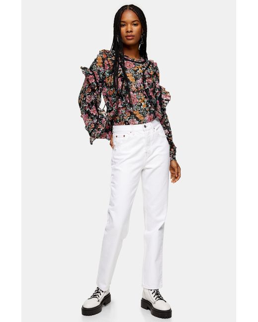 topshop off white straight jeans