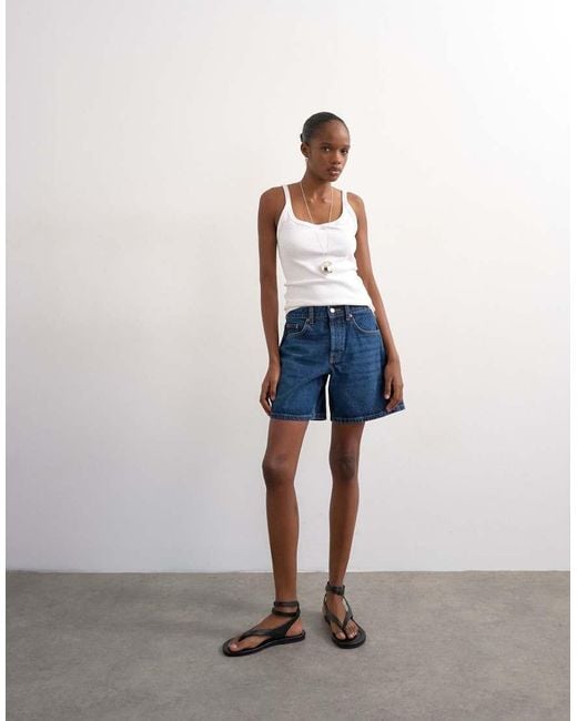 TOPSHOP Blue Denim Editor Short