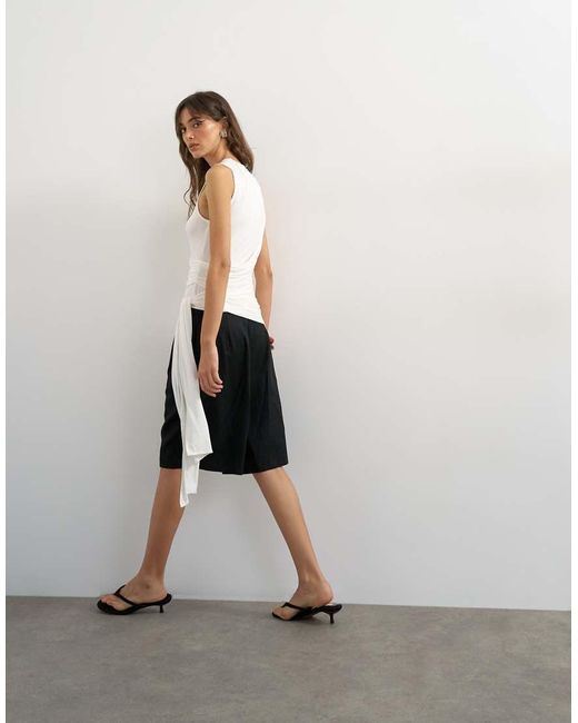 TOPSHOP White Wrap Drape Tank With Tie