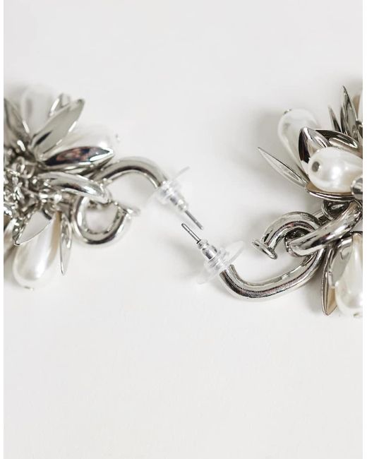 TOPSHOP Metallic Colette Flower Cluster Drop Earring