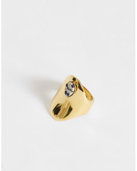 TOPSHOP Metallic River Ring With Stone