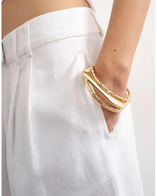 TOPSHOP White Linen Bermuda Short