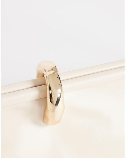 TOPSHOP Natural Carlie Medium Clutch With Hardware