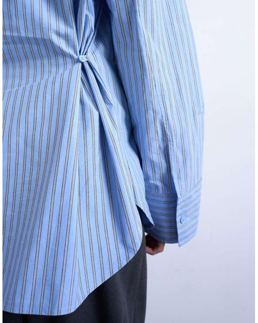 TOPSHOP Blue Oversized Shirt