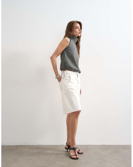 TOPSHOP Natural Denim Barrel Jort