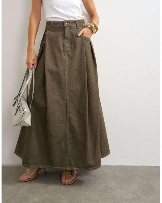 TOPSHOP Natural Cocoon Maxi Skirt