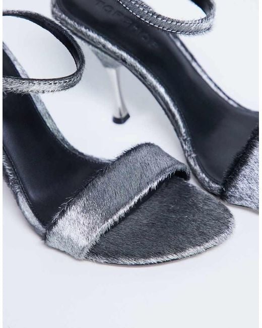 TOPSHOP Blue Fran Metal High Heel Sandal