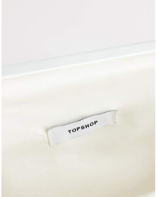 TOPSHOP White Anna Medium Angular Clutch Bag