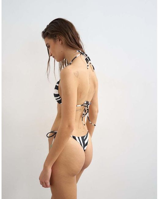 TOPSHOP Blue Mono Triangle Bikini Top