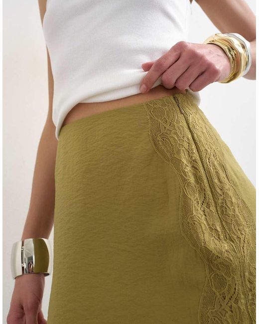TOPSHOP White Lace Trim Maxi Skirt