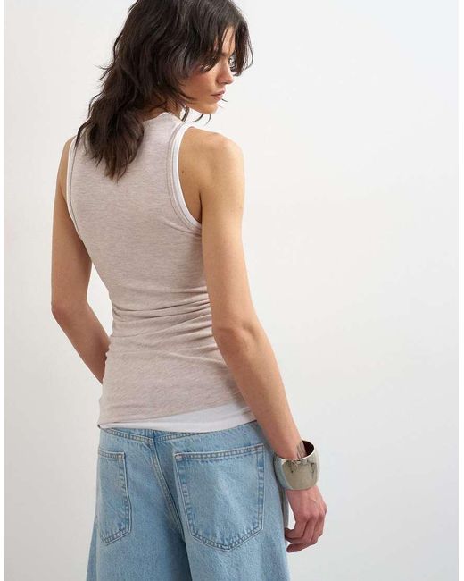 TOPSHOP Blue Double Layer Tank Top