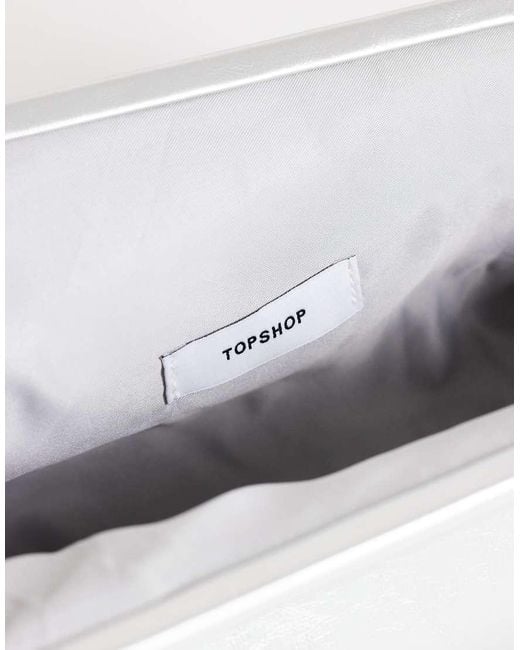 TOPSHOP White Anna Medium Angular Clutch Bag