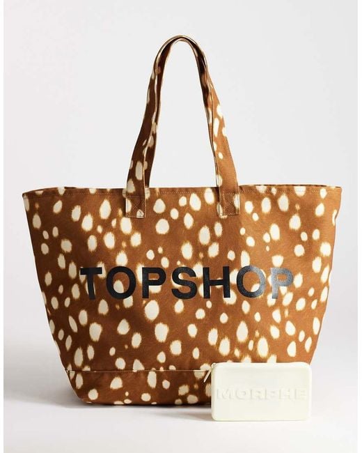 TOPSHOP Metallic Large Canvas Tote