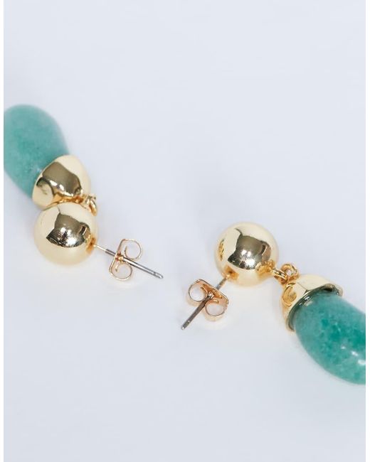 TOPSHOP Blue Blaze Stud Earrings With Drop Design