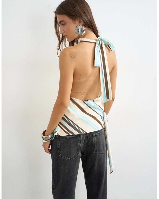 TOPSHOP White Cowl Tie Detail Top