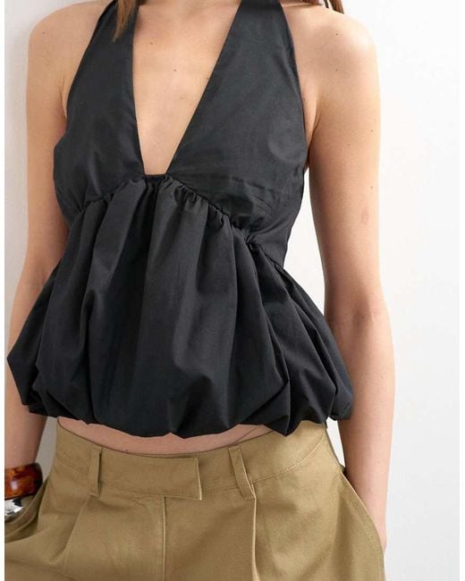 TOPSHOP Multicolor Halter Neck Bubble Hem Top