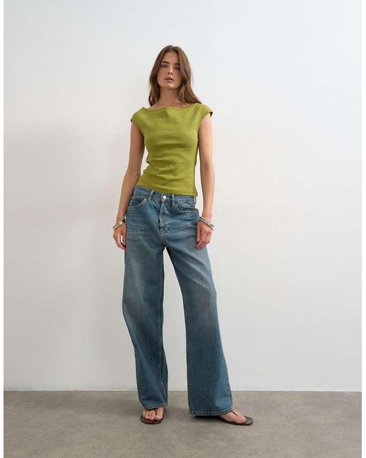 TOPSHOP Green 90's Boat Neck Vest