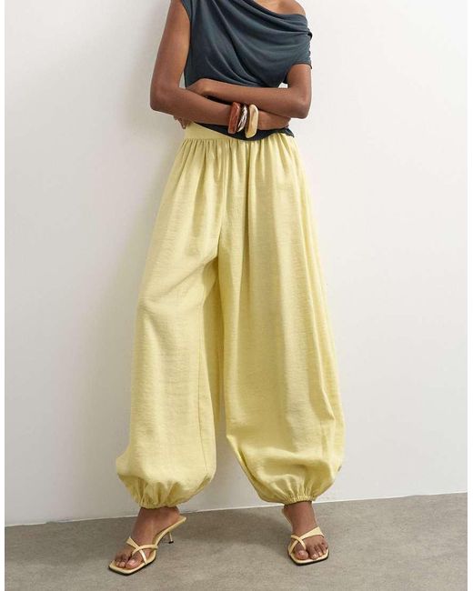 TOPSHOP White Wide Waistband Balloon Trouser
