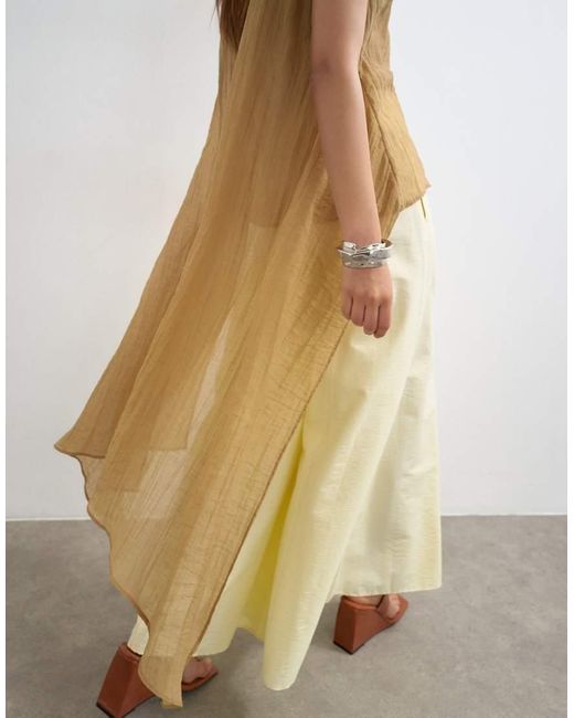 TOPSHOP Natural Sheer Cape Detail Top
